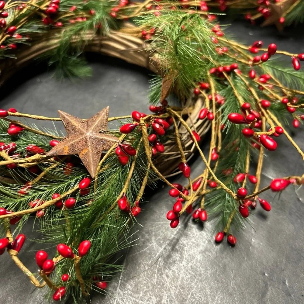 Festive Red Berry and Pine Holiday Wreath - Brand